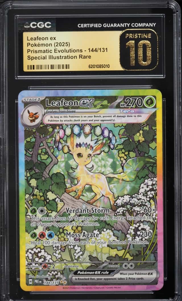 2025 Pokemon Scarlet & Violet Prismatic Evolutions SIR Leafeon EX #144 CGC 10 PRISTINE