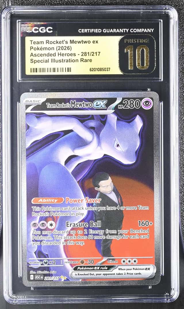 2026 Pokemon Mega Evolution Ascended Heroes SIR Team Rocket's Mewtwo EX #281 CGC 10 PRISTINE