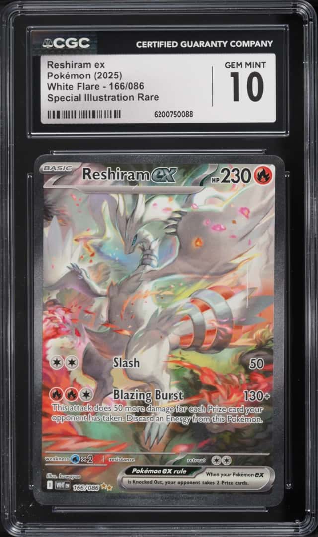 2025 Pokemon Scarlet & Violet White Flare SIR Reshiram Ex #166 CGC 10 GEM MINT