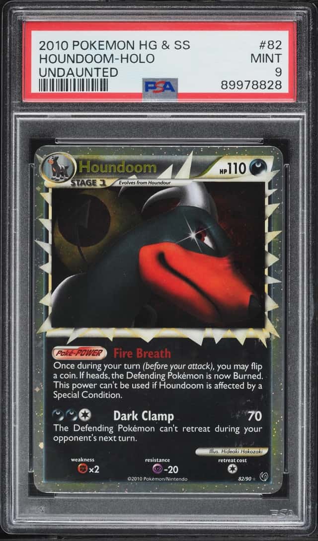 2010 Pokemon HeartGold & SoulSilver Undaunted Holo Houndoom #82 PSA 9 MINT