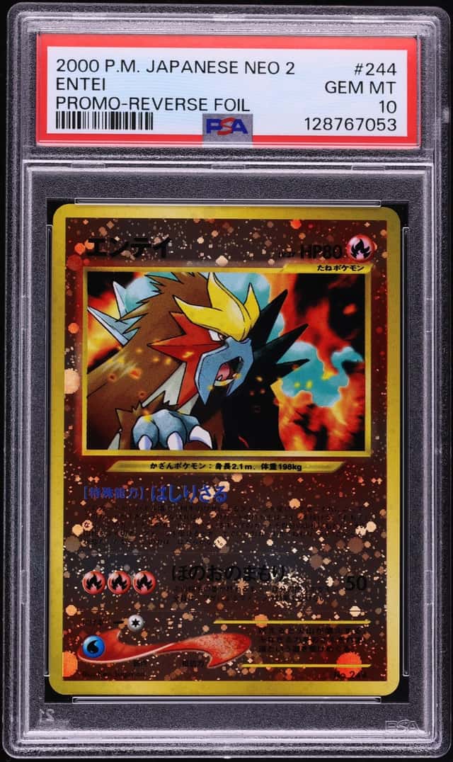 2000 Pokemon Japanese Crossing The Ruins Promo Reverse Holo Entei #244 PSA 10 GEM MINT