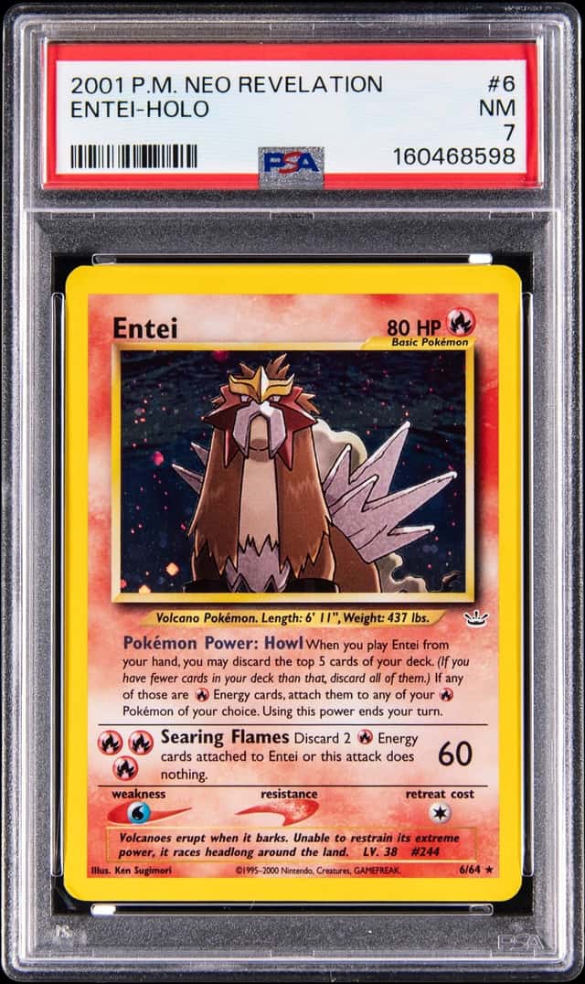 2000 Pokemon Neo Revelation Holo #6 Entei - PSA NM 7