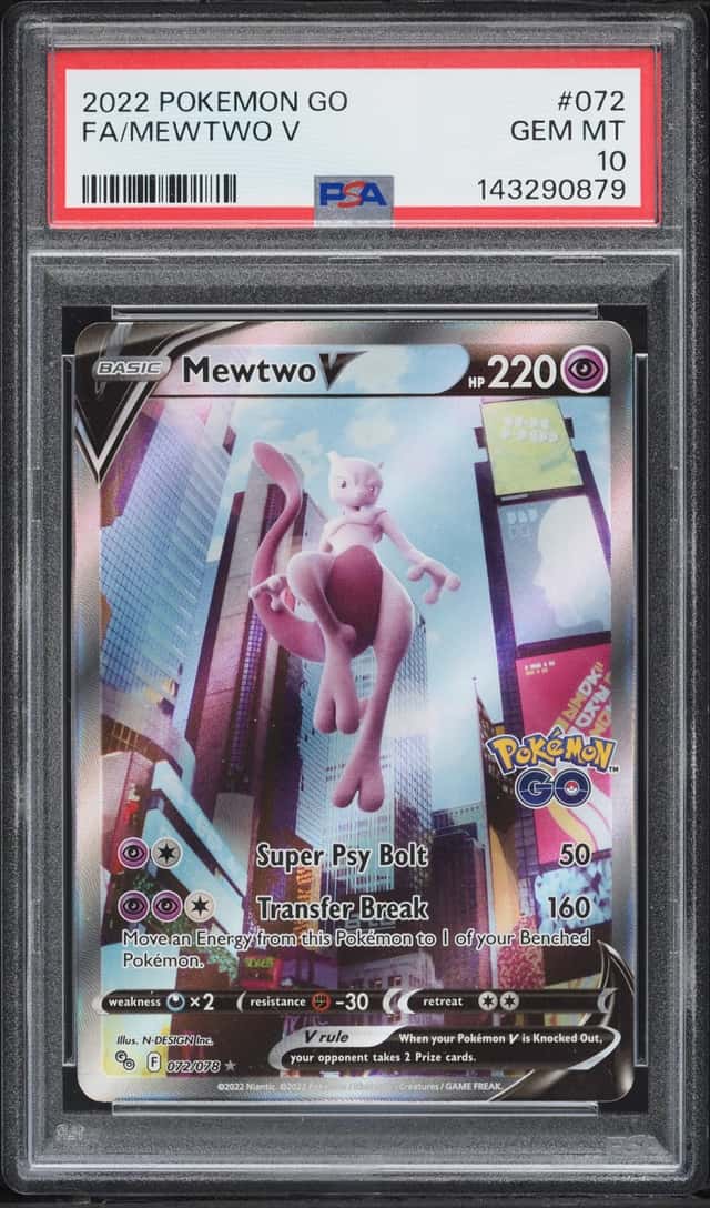 2022 Pokemon Sword & Shield GO Alt Art Mewtwo V #72 PSA 10 GEM MINT
