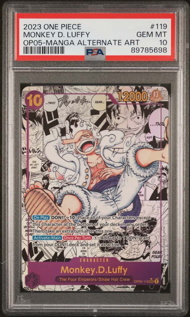 2023 One Piece OP05 Manga Alternate Art #119 Monkey D. Luffy PSA 10 GEM MINT