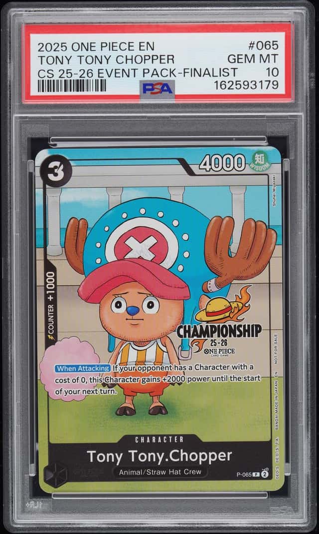 One Piece Card Game Tony Tony Chopper P-065 25-26 Event Pack Finalist PSA10