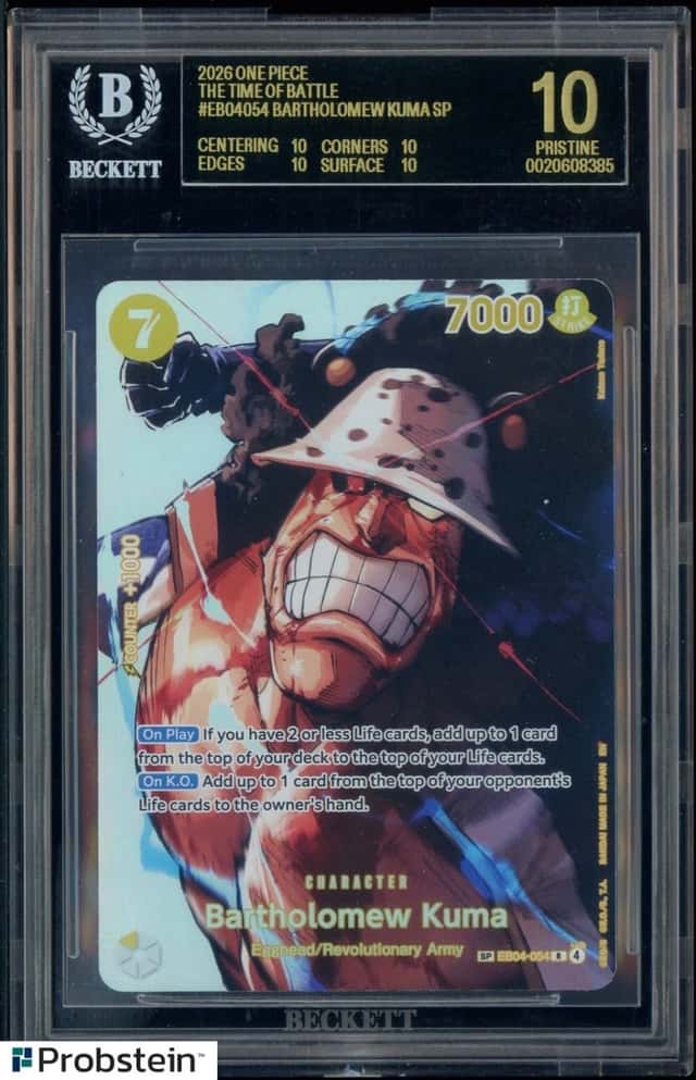2026 One Piece The Time of Battle EB04054 Bartholomew Kuma SP BGS 10 BLACK LABEL