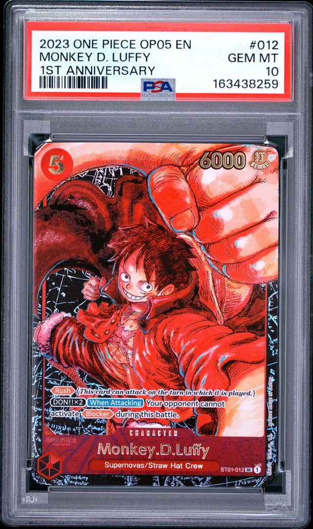 2023 One Piece OP05 1st Anniversary Monkey D. Luffy PSA 10 GEM MINT #ST01-012