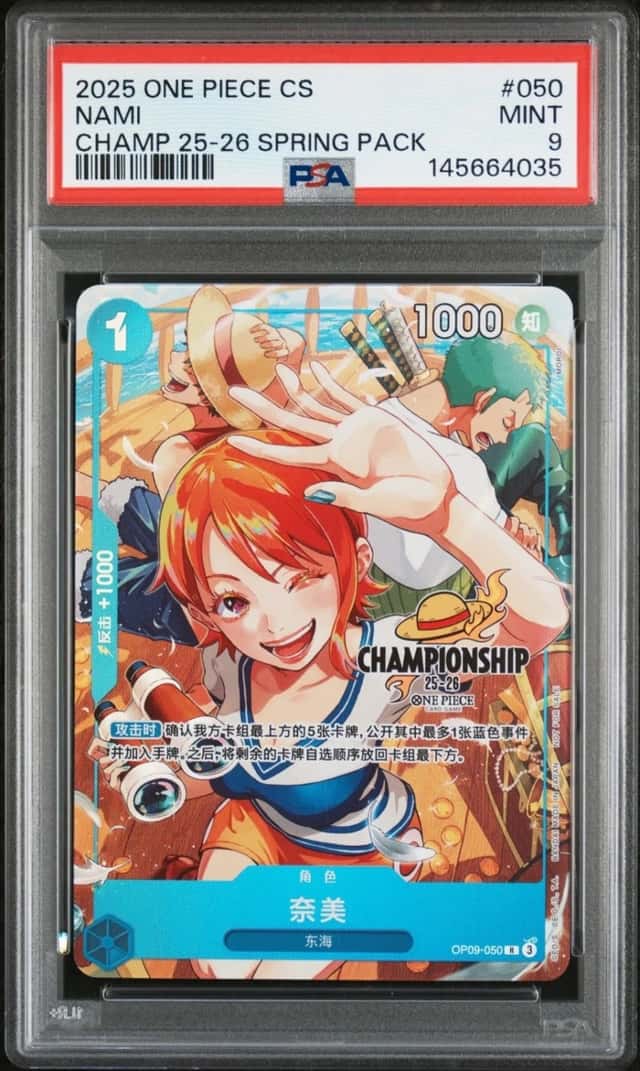 One Piece Chinese Nami Championship Spring OP09-050 PSA 9 Mint