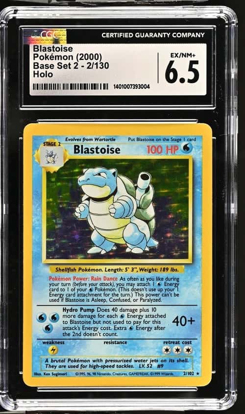BLASTOISE 2/102 HOLO BASE SET POKEMON CGC 6.5 EX/NM+ *incorrect label*