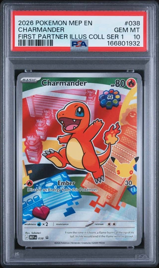 2026 POKEMON MEP FIRST PARTNER ILLUSTRATION COLLECTION #038 CHARMANDER PSA 10