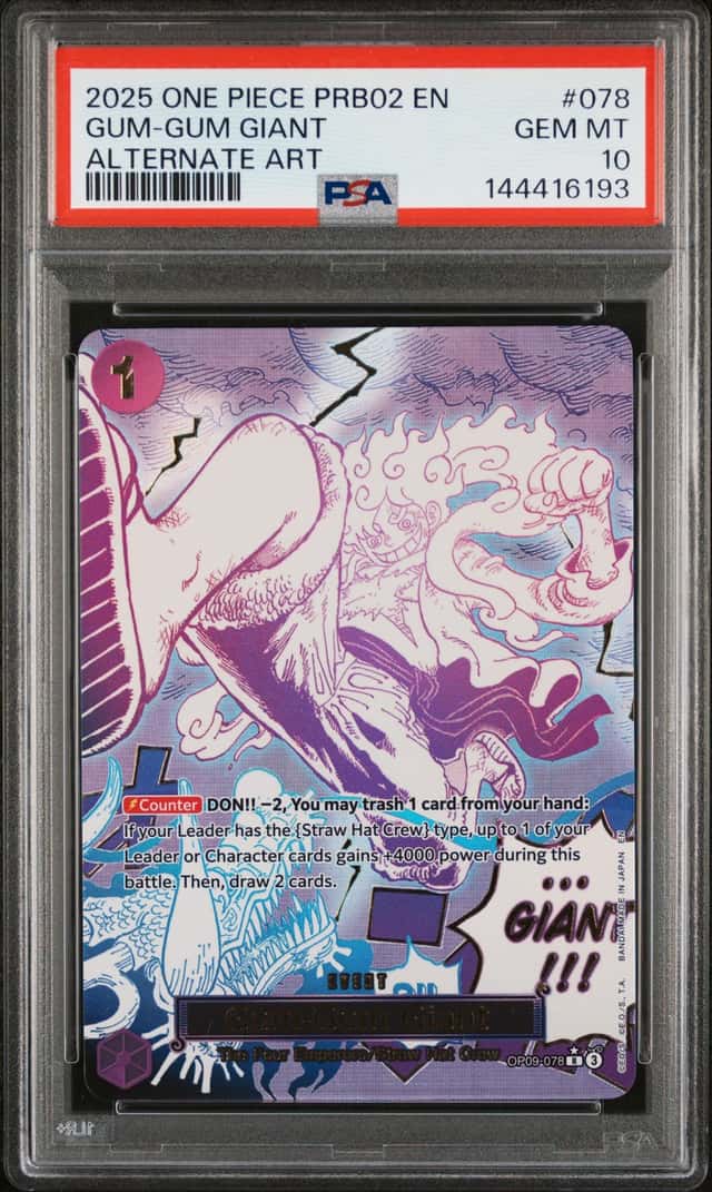 2025 One Piece The Best V2 Gum-Gim Giant Alt Art #OP09-078 PSA 10 GEM MINT