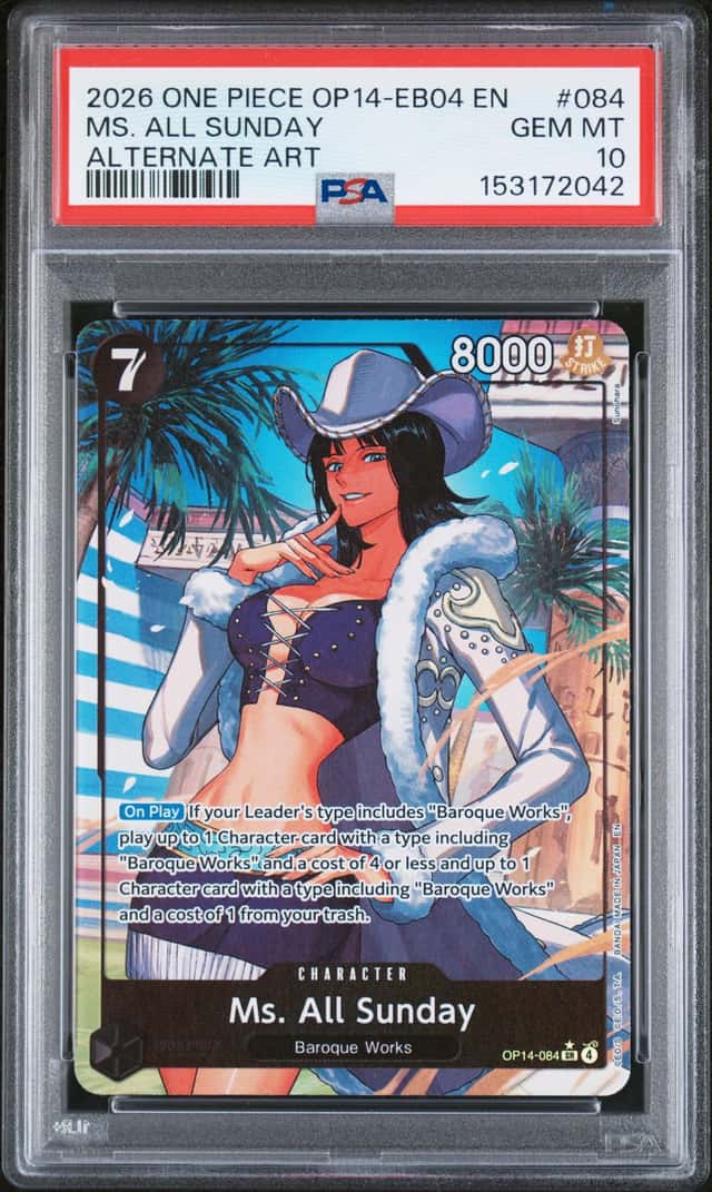 Ms. All Sunday OP14-084 SR Alt Art English PSA 10