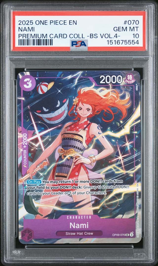 #4 2025 One Piece En Premium Card Coll BS Vol 4 #070 Nami PSA 10 GEM MINT