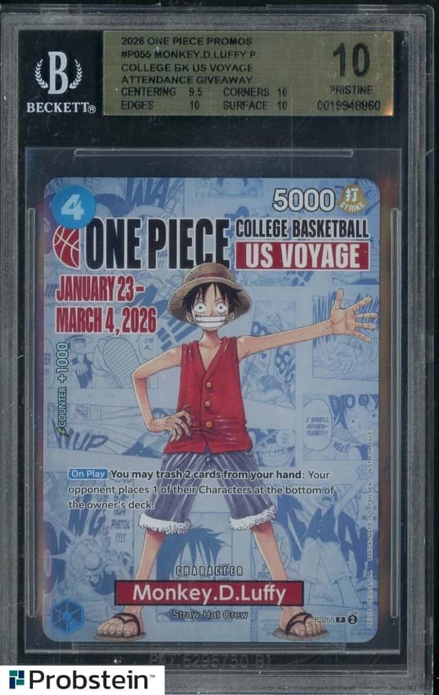 2026 One Piece EN College Basketball US Voyage Monkey D Luffy BGS 10 PRISTINE