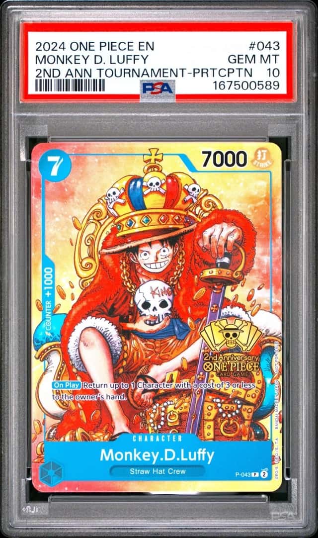 2024 ONE PIECE PROMOS TOURNAMENT-PARTICIPATION #043 MONKEY D. LUFFY PSA 10