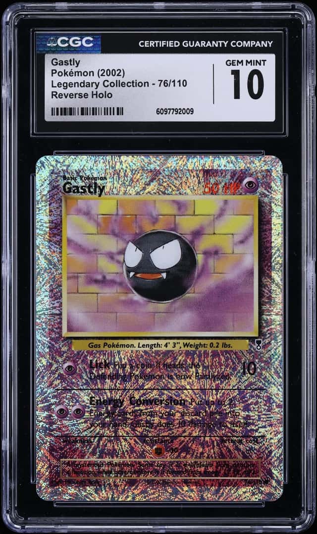 2002 Pokemon Legendary Collection Reverse Holo Gastly #76 CGC 10 GEM MINT
