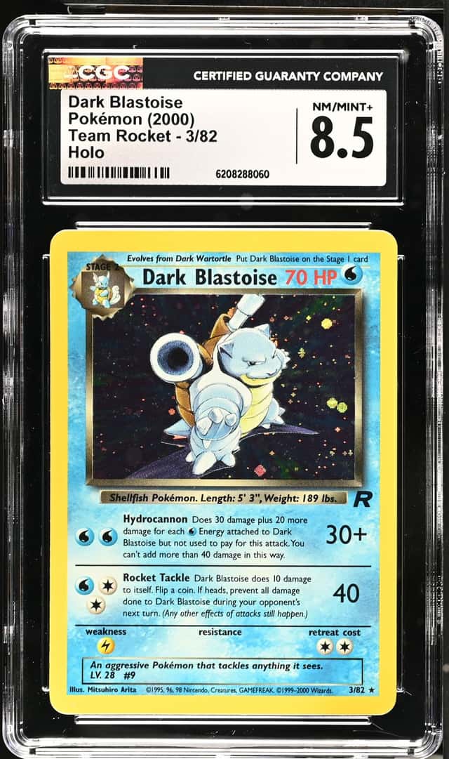 2000 Pokemon Team Rocket Holo Dark Blastoise #3 CGC 8.5 NM-MT+