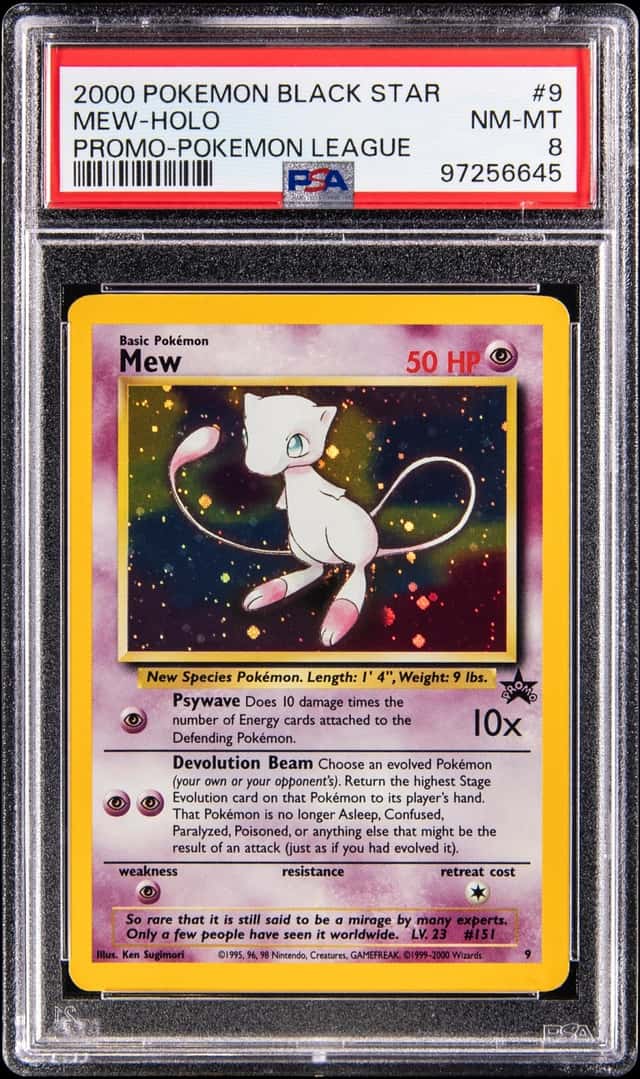 2000 Pokemon Black Star Promo Pokemon League Holo #9 Mew - PSA NM-MT 8