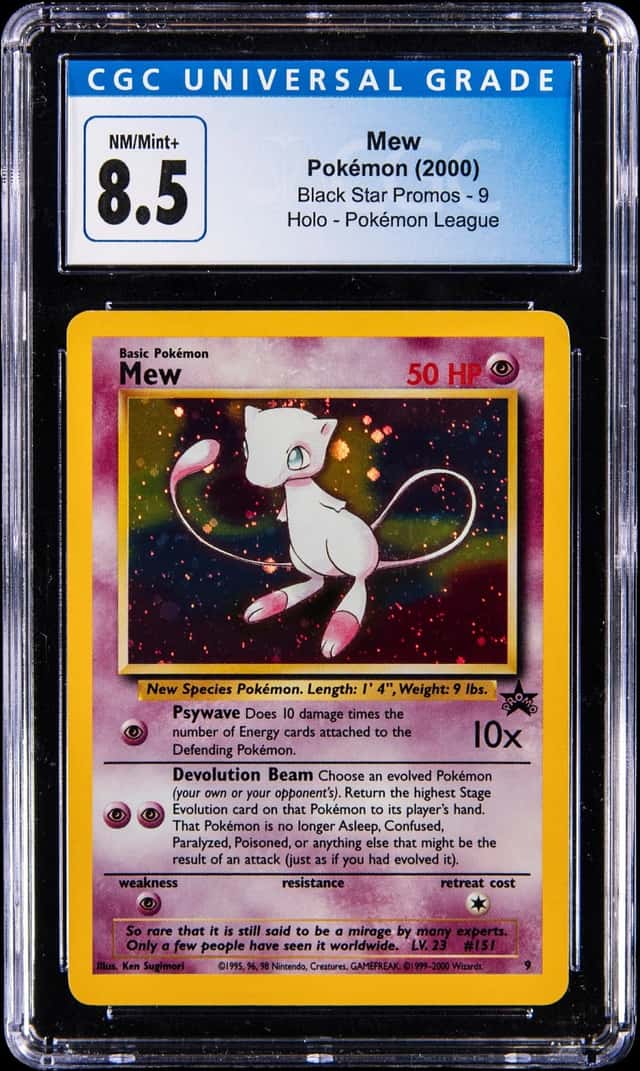 2000 Pokemon Black Star Promo Pokemon League Holo #9 Mew - CGC NM/MINT+ 8.5