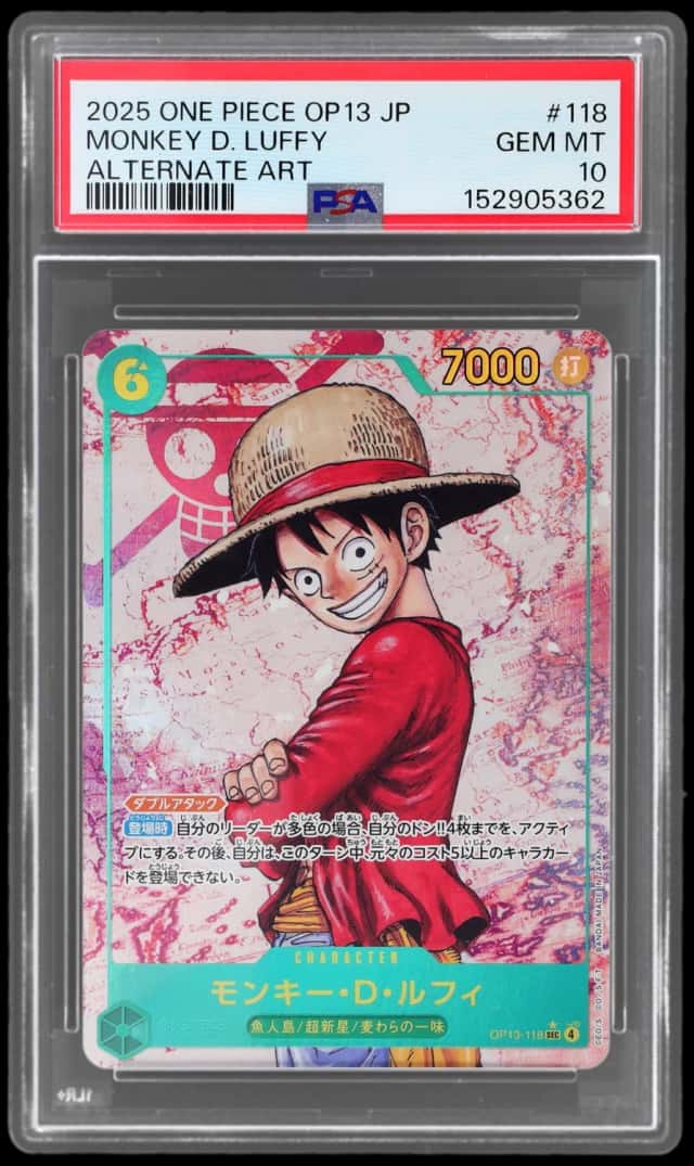 2025 One Piece Carrying On His Will Japanese Alternate Art Monkey D. Luffy #OP13-118
