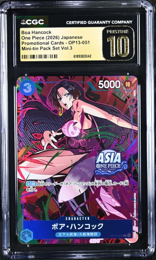 One Piece CGC 10 PRISTINE Boa Hancock R Alt Art 2026 OP13-051 Mini-tin Pack JPN