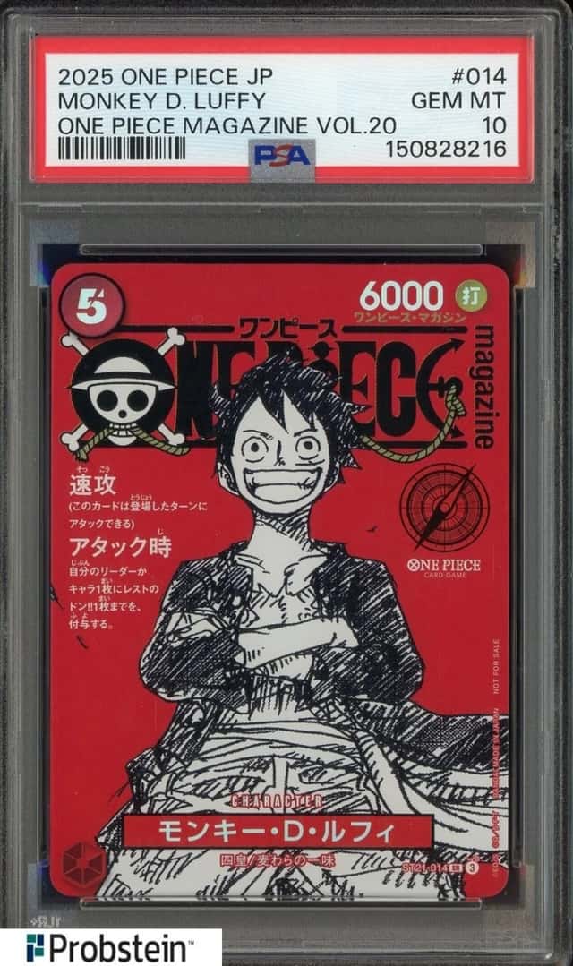 #1 2025 One Piece JP One Piece Magazine Vol.20 #014 Monkey D. Luffy PSA 10
