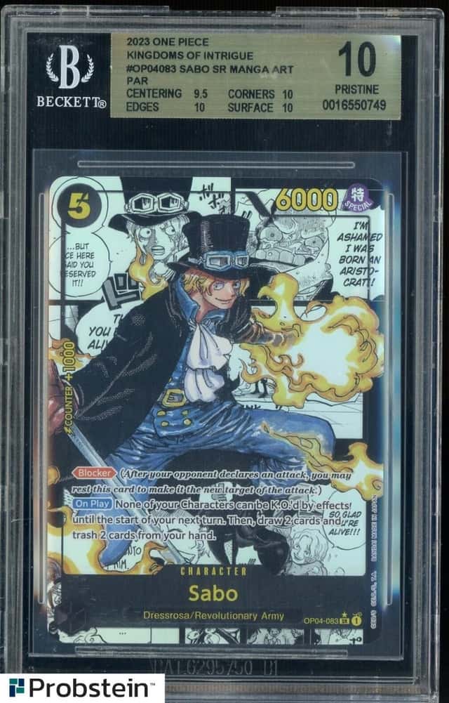 2023 One Piece Kingdoms of Intrigue OP04083 Sabo Manga Alt Art BGS 10 PRISTINE