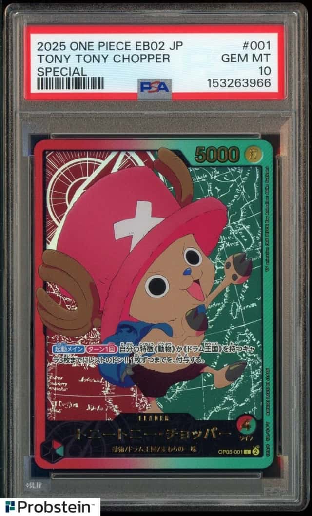 2025 One Piece EB02 Japanese Special Gold Leader #001 Tony Tony Chopper PSA 10