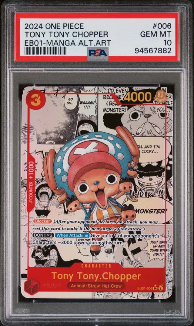 2024 One Piece EB01 EN #006 Tony Tony Chopper Manga Alternate Art PSA 10