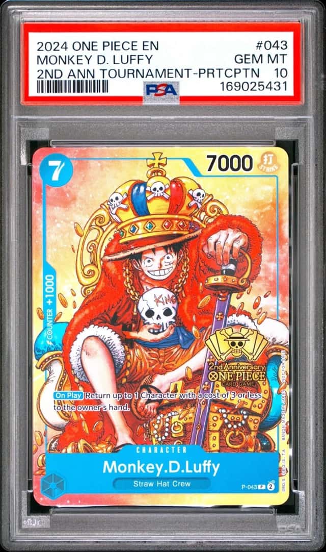 2024 ONE PIECE PROMOS TOURNAMENT-PARTICIPATION #043 MONKEY D. LUFFY PSA 10