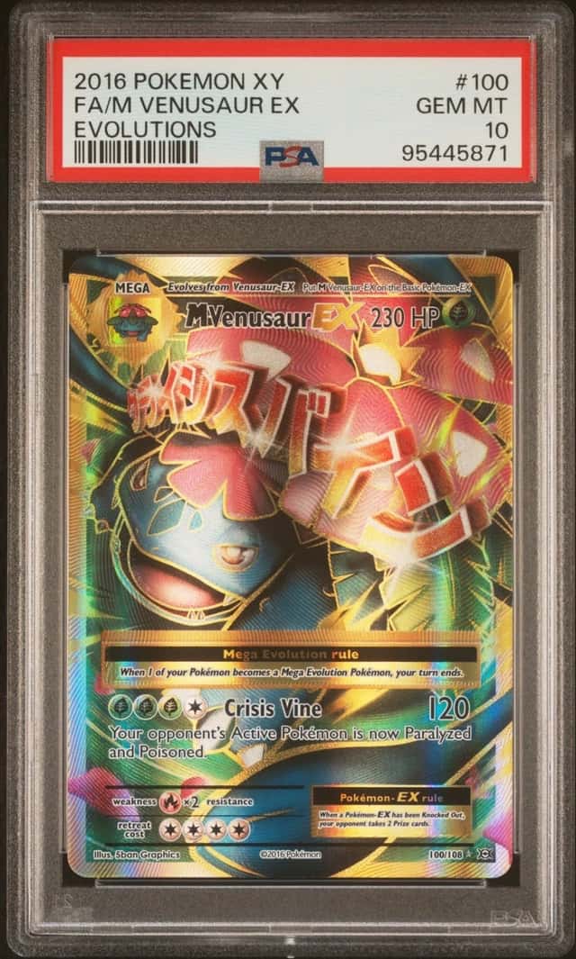 2016 POKEMON XY EVOLUTIONS #100 FULL ART/M VENUSAUR EX PSA 10