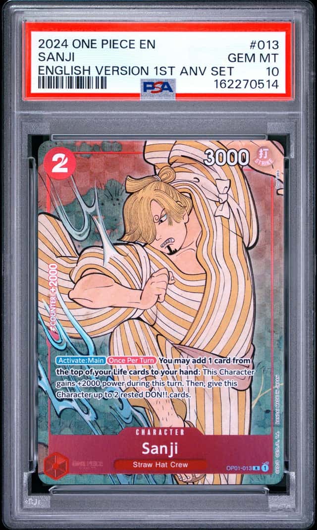 2024 ONE PIECE ENGLISH VERSION 1ST ANNIVERSARY SET #013 SANJI PSA 10