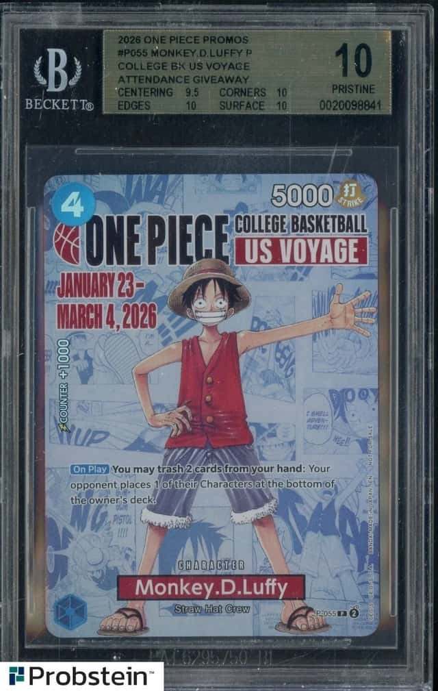2026 One Piece EN College Basketball US Voyage Monkey D Luffy BGS 10 PRISTINE