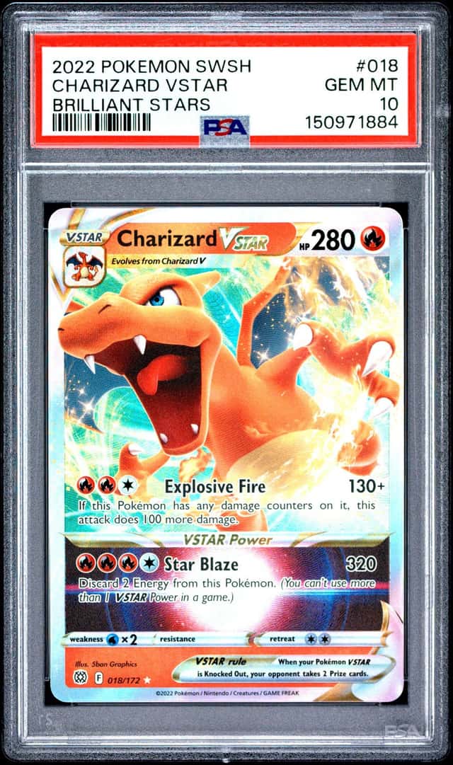 2022 Pokemon SWSH Brilliant Stars Charizard VST #018/172 PSA 10 GEM MINT