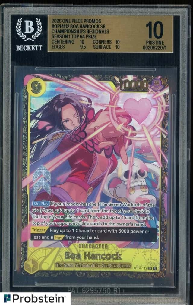 One Piece TCG Boa Hancock Top 64 Regionals OP14-112 BGS 10