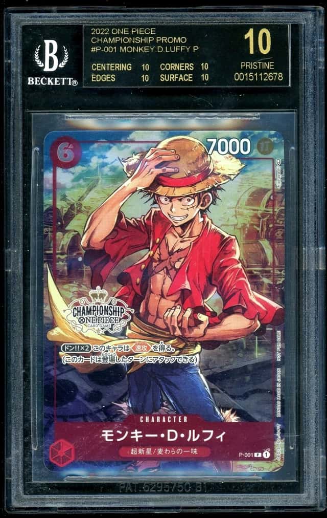 2022 One Piece Monkey.D.Luffy P Championship Promo BGS 10 Black Label