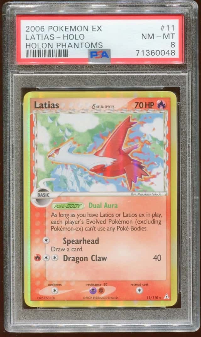 2006 POKEMON EX HOLON PHANTOMS LATIAS #11/110 RARE HOLO FOIL PSA 8 E8