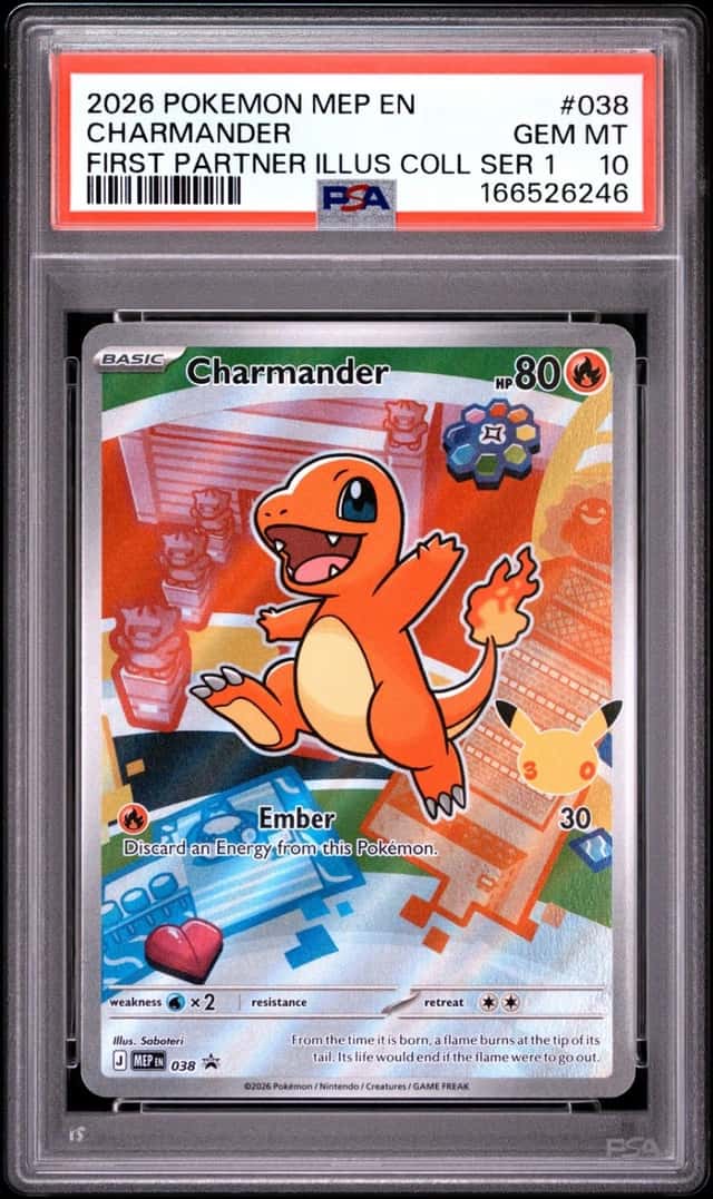 2026 POKEMON FIRST PARTNER ILLUSTRATION COLLECTION PROMO #038 CHARMANDER PSA 10