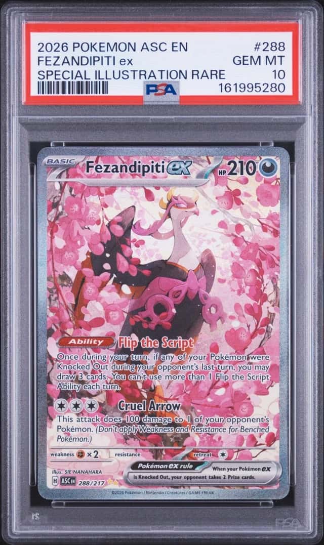 2026 POKEMON ASCENDED HEROES SPECIAL ILLUSTRATION RARE FEZANDIPITI EX PSA 10