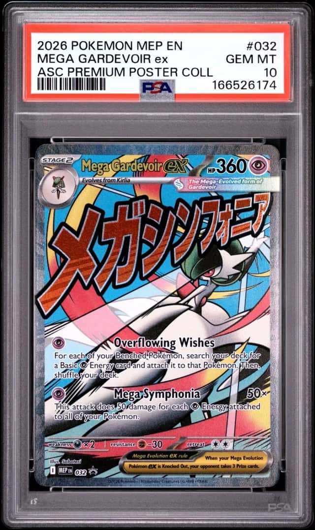 2026 POKEMON ASCENDED HEROES PREMIUM POSTER COLLECTION MEGA GARDEVOIR EX PSA 10