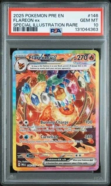 POKEMON FLAREON ex 2025 PRISMATIC EVOLUTIONS #146 SPECIAL ILL RARE PSA 10