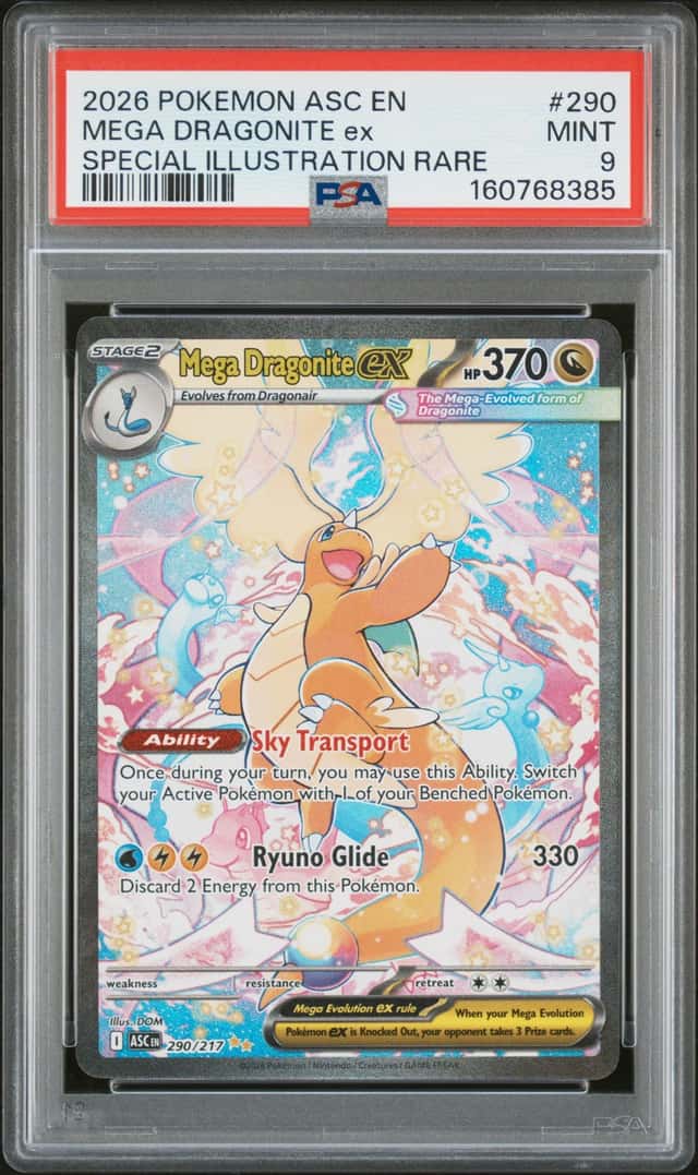 2026 Pokemon ASC EN Special Illustration Rare #290 Mega Dragonite ex PSA 9