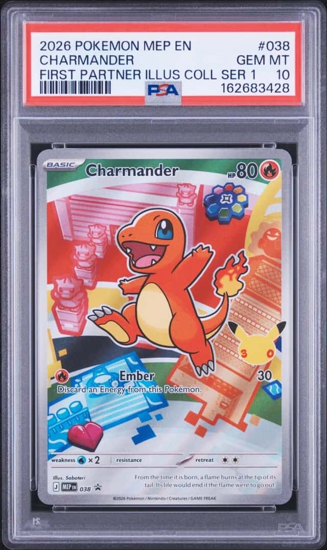 2026 POKEMON MEP FIRST PARTNER ILLUSTRATION COLLECTION #038 CHARMANDER PSA 10
