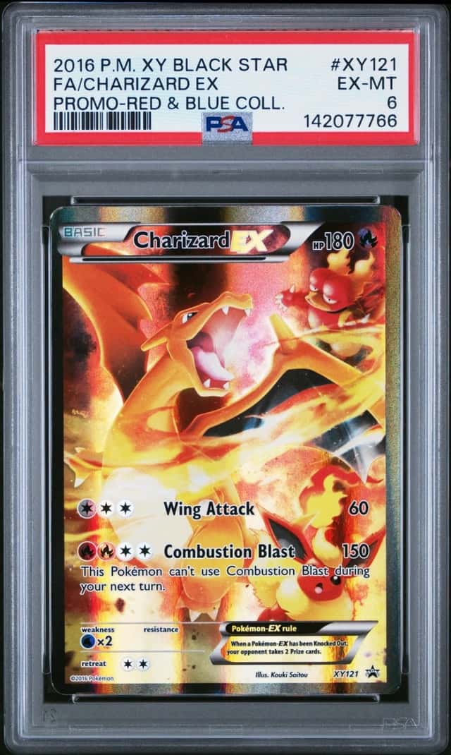 2016 POKEMON XY BLACK STAR PROMO #XY121 FULL ART/CHARIZARD EX PSA 6