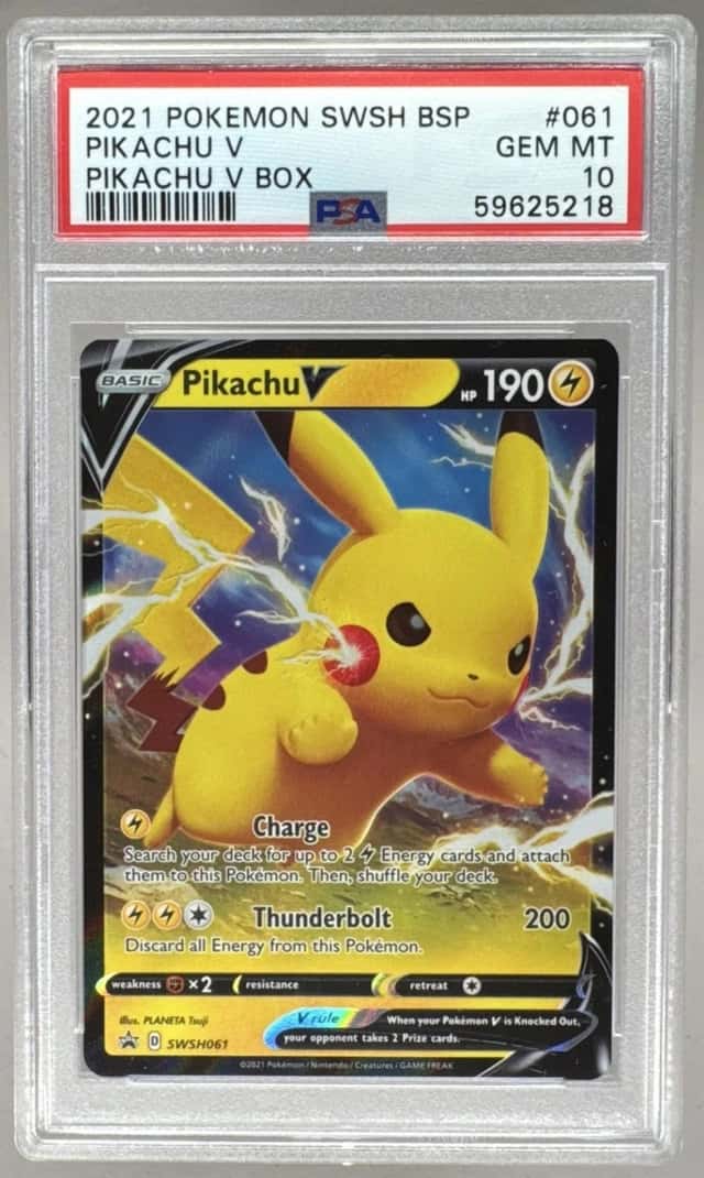 5218 Pikachu V 2021 Pokemon Sword & Shield Black Star Promos #SWSH061 PSA 10