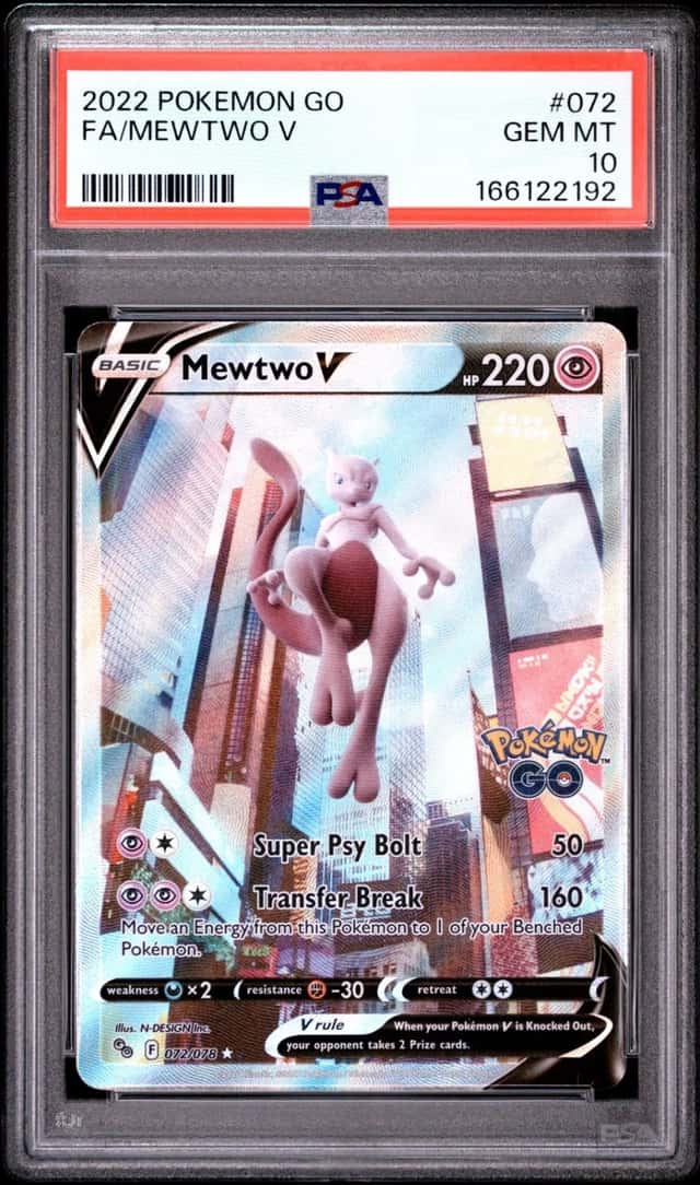 2022 POKEMON GO #072 FULL ART/MEWTWO V PSA 10