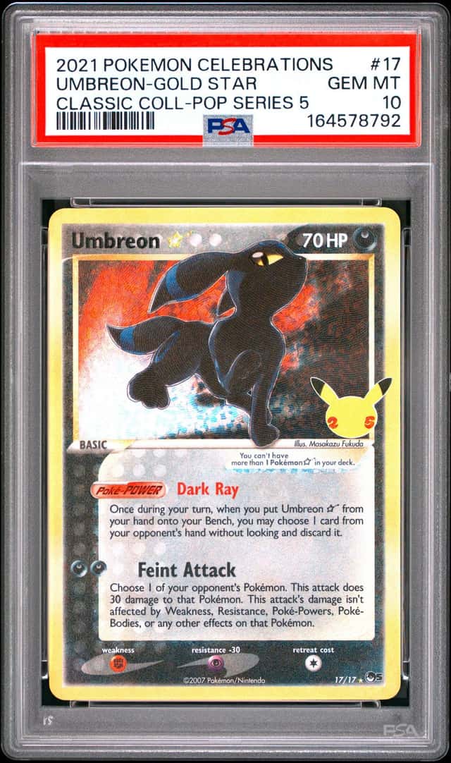 2021 Pokemon SWSH Celebrations Umbreon Classic Collection #17/17 PSA 10 GEM MINT