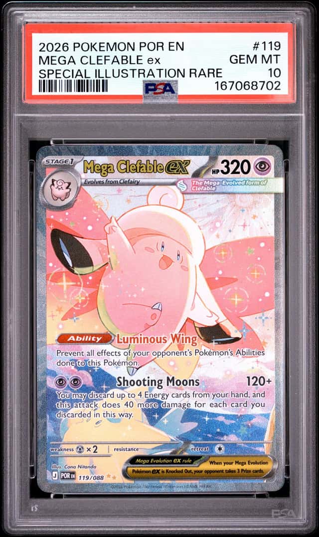 Pokemon Cards PSA 10 GEM MT Mega Clefable Ex SIR Perfect Order Mega 2026 119/088