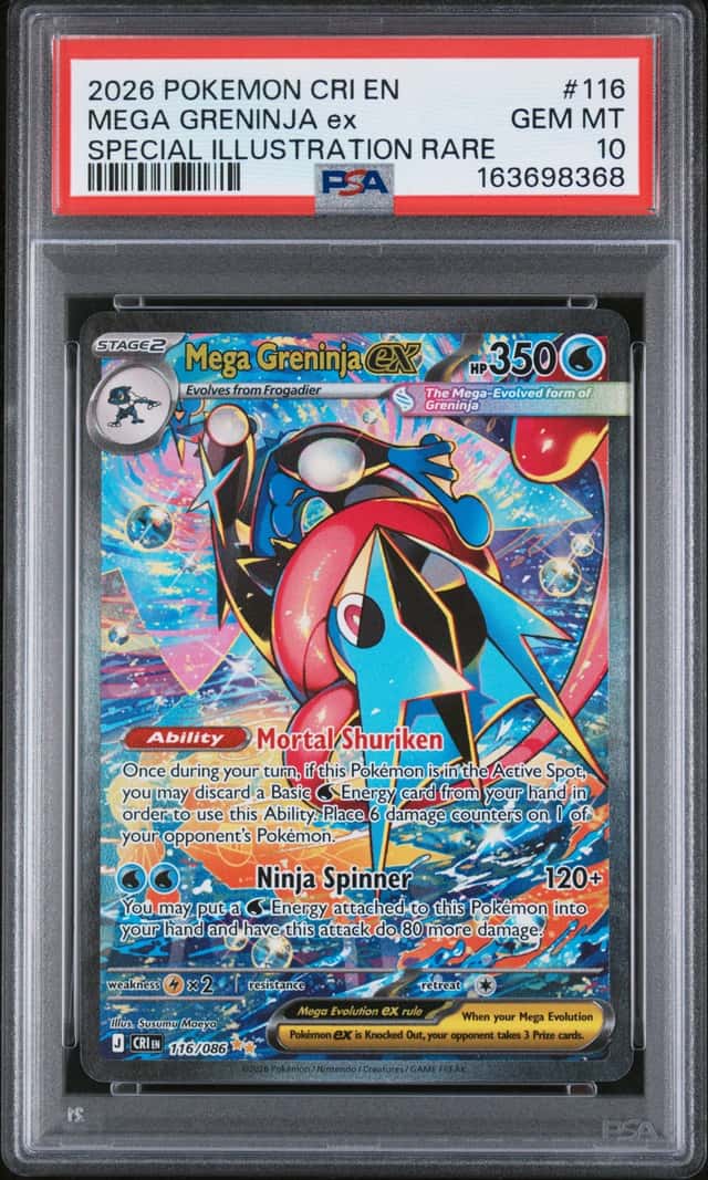 Pokemon 2026 Mega Greninja ex 116/086 SIR Chaos Rising GEM MINT PSA 10