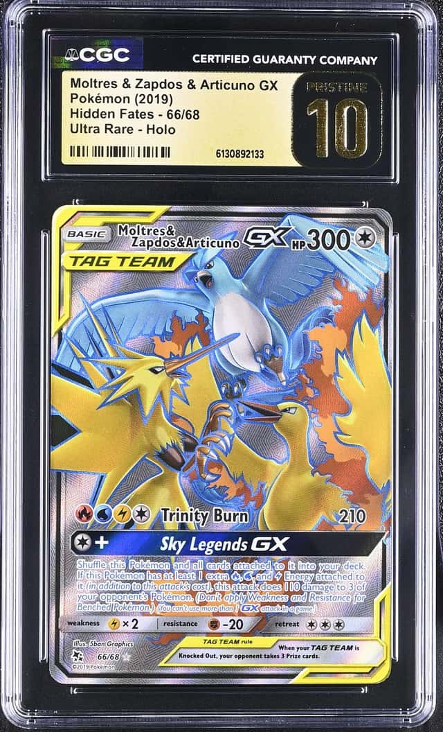 2019 Pokemon Hidden Fates #66 Moltres Zapdos Articuno GX UR CGC 10 PRISTINE